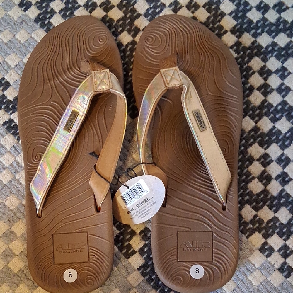 Air Balance Brown and Iridescent Sandals